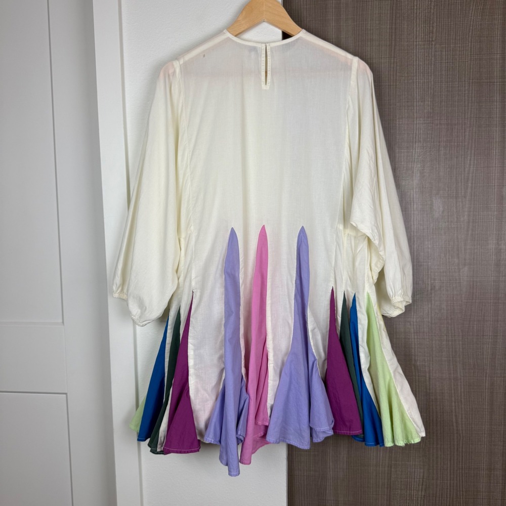 Rhode Resort Ella Mini Dress Pleat Rainbow Color Block Size XS - Picture 10 of 15